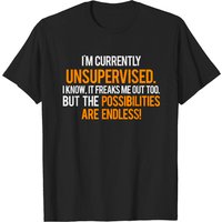 T-shirt Im Currently Unsupervised pour hommes - Noir — T-shirts pour hommes