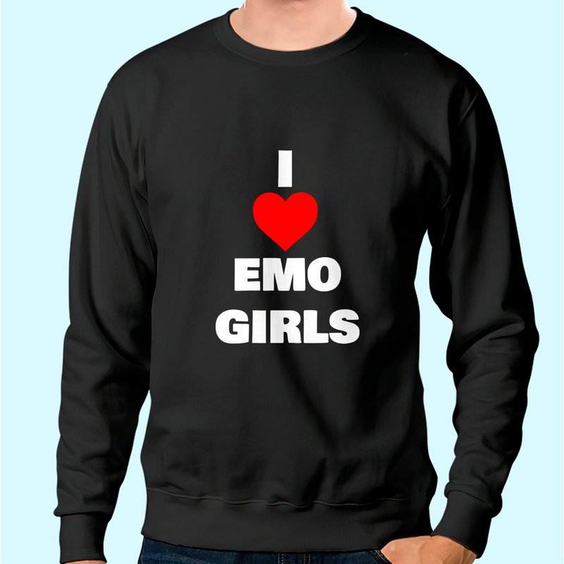 Sweatshirt Unisexe I Love Emo Girls — Sweats à capuche pour hommes