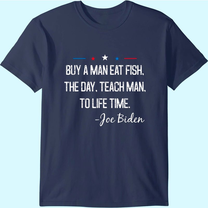 T-shirt Man Eat Fish pour hommes - Noir