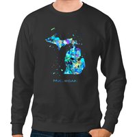 Michigan Map Sweatshirt for Unisex in Black — Mens Hoodies