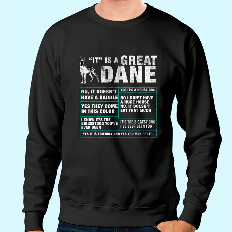 Great Dane Funny Dog Lover Unisex Sweatshirt — Mens Hoodies