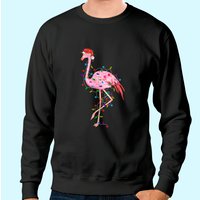 Sweatshirt de Noël Santa avec lumières de sapin Flamingo