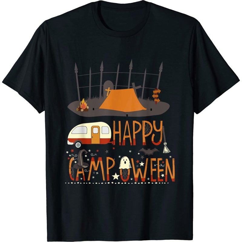 T-shirt de camping Happy Camp O Ween pour Halloween — T-shirts pour hommes