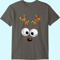 T-shirt Enfant Visage de Renne de Noël en Famille