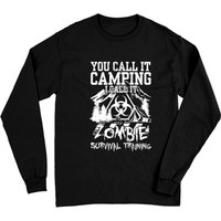 T-shirt à manches longues Zombie Survival Training Camping — T-shirts pour hommes