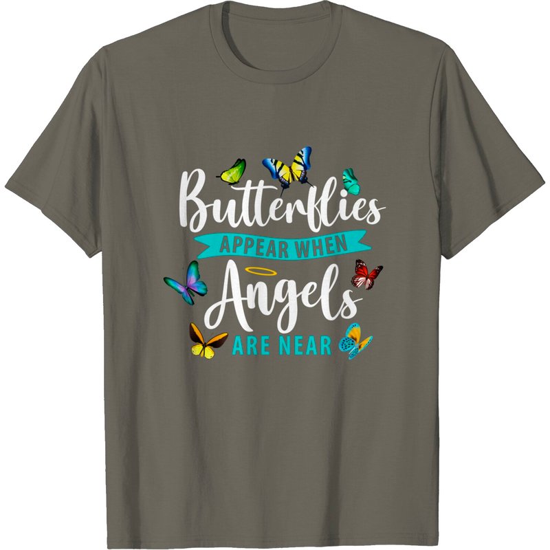Les Papillons Apparaissent Quand les Anges Sont Près | T-shirt pour Hommes — T-shirts pour hommes