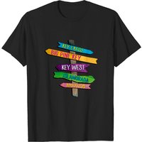 T-shirt Florida Keys Totem Largo Islamorada Key West Sign Post — T-shirts pour hommes