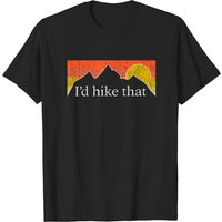 T-shirt Vintage Coucher de Soleil Montagne I'd Hike That Hiker pour Hommes — T-shirts pour hommes