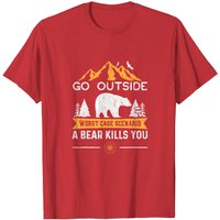 Go Outside Worst Case Scenario Bear Kills You T-Shirt for Men