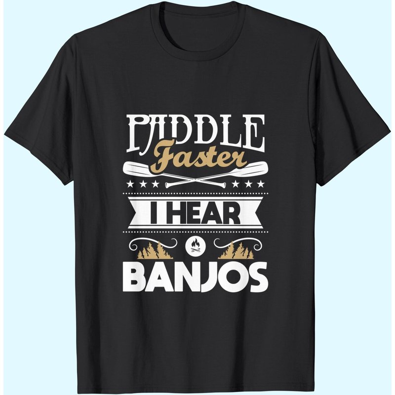 T-shirt Kayak Paddle Faster I Hear Banjos pour hommes — T-shirts pour hommes