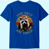 T-shirt Live Fast Eat Trash Raton Laveur pour Hommes - Noir — T-shirts pour hommes