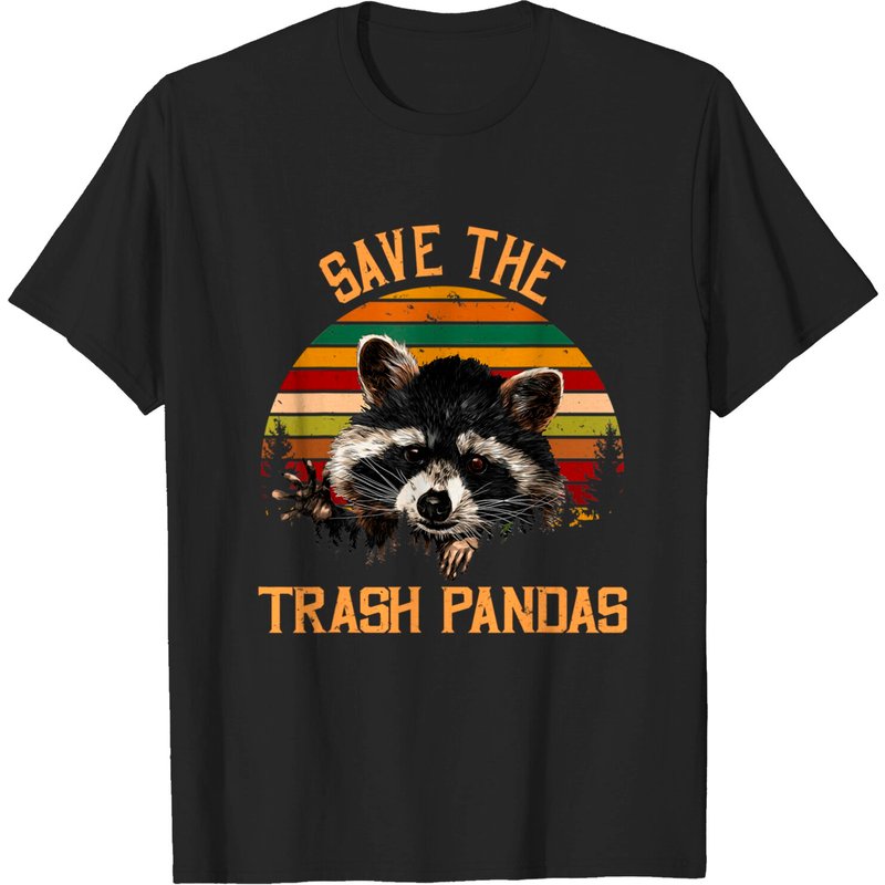 Raccoon Save The Trash Pandas Animal T-shirt for Men — Mens T Shirts
