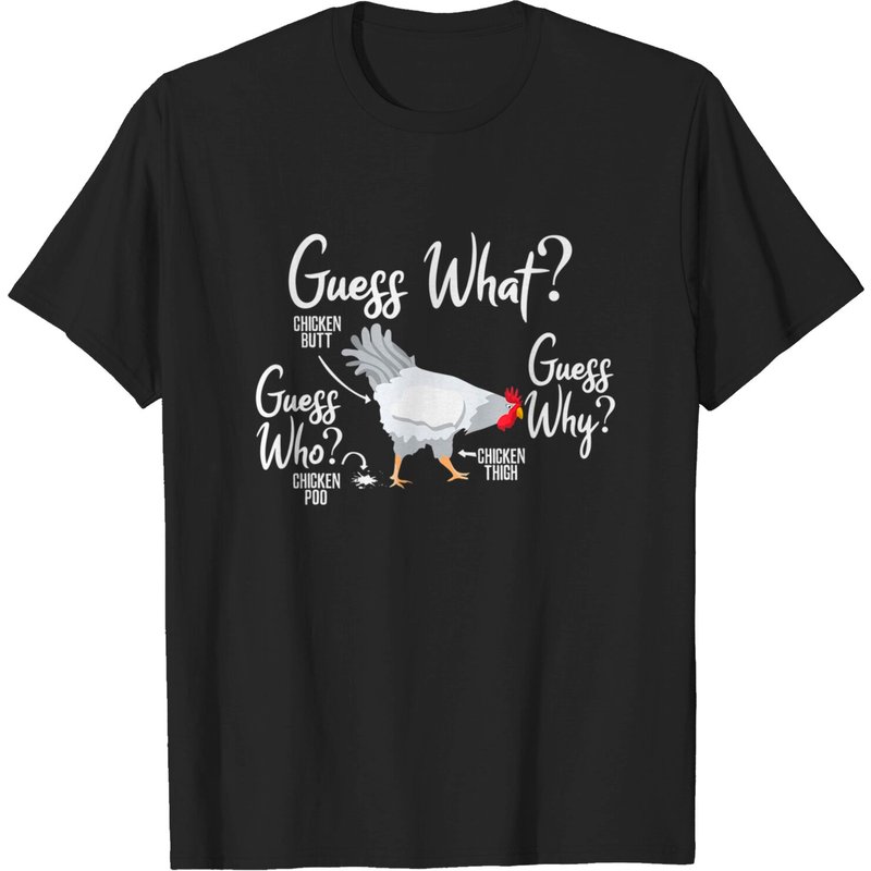 T-shirt Humoristique Guess What Chicken Butt pour Hommes — T-shirts pour hommes