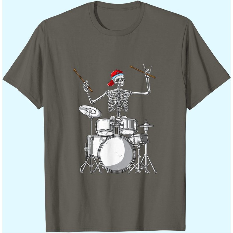 T-shirt Costume d'Halloween Squelette Batteur pour Hommes — T-shirts pour hommes