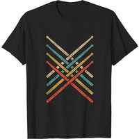 T-shirt Vintage Drummer pour Hommes en Noir