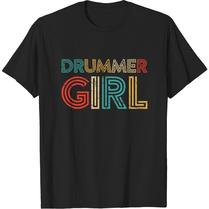 T-shirt Vintage Drummer Girl pour hommes — T-shirts pour hommes