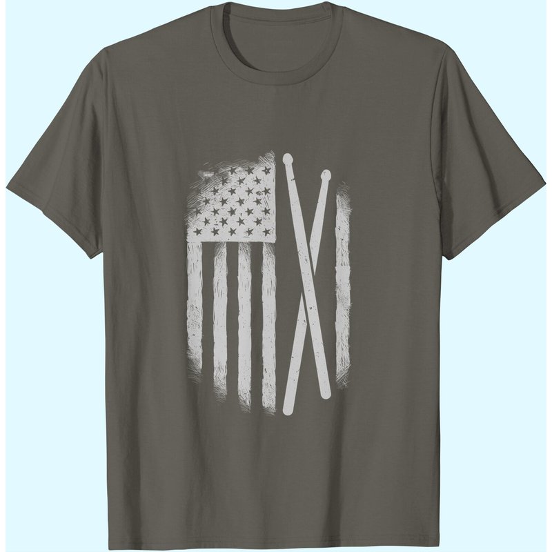 T-shirt Vintage Drummers Drumsticks USA pour Hommes — T-shirts pour hommes