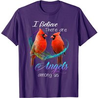 T-shirt pour hommes Cardinal Bird I Believe There Are Angels Among Us — T-shirts pour hommes
