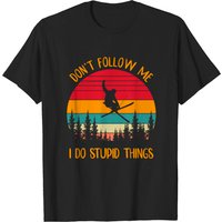 T-shirt Vintage Ne Me Suivez Pas, Je Fais Des Choses Stupides en Ski — T-shirts pour hommes