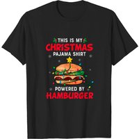 Christmas Hamburger Tree Lights Cheeseburger T-Shirt for Men