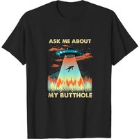 T-shirt Vintage Alien « Demandez-moi à propos de mon trou de balle » pour hommes — T-shirts pour hommes