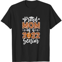 Proud Mom of 2022 Senior Leopard Graduate Football T-Shirt