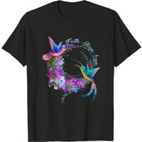 Faith Hope Love Hummingbird T-Shirt for Men in Black — Mens T Shirts