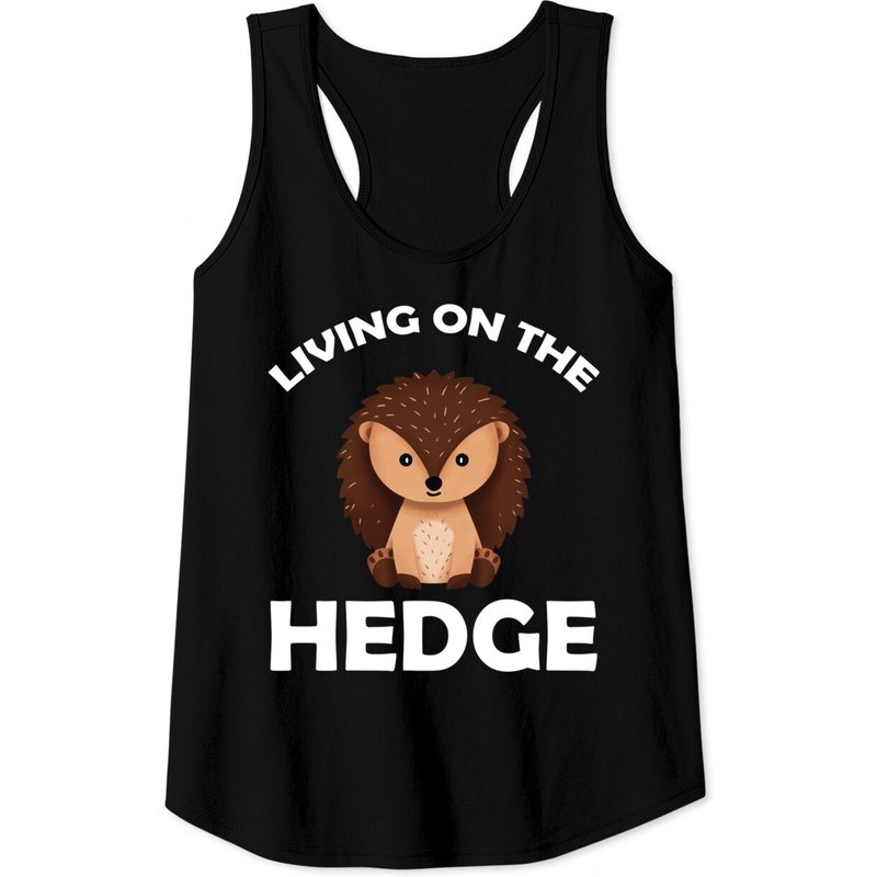 Funny Hedgehog Living On The Hedge Tank Top for Men — Mens T Shirts