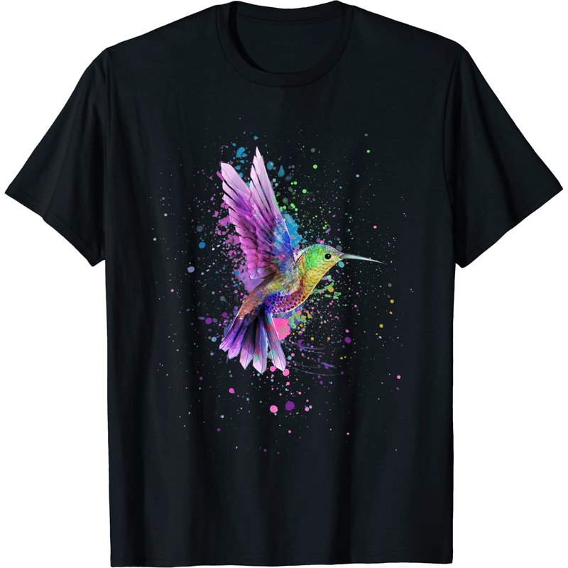 Hummingbird Watercolor Art T-Shirt for Men — Mens T Shirts
