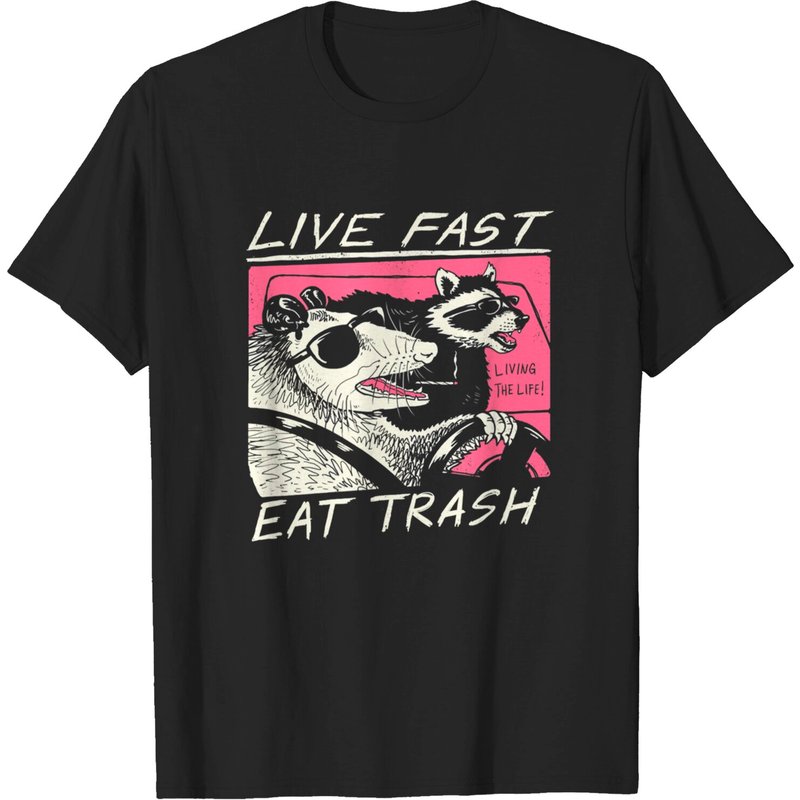 Live Fast! Eat Trash! Men's T-Shirt — Mens T Shirts
