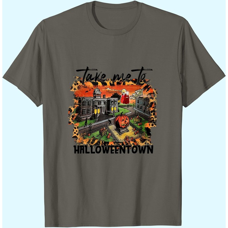 T-shirt Halloween Take Me To Halloweentown & Chill Léopard pour hommes — T-shirts pour hommes