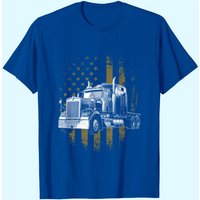 Truck Driver American Flag T-Shirt for Men