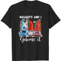 T-shirt Noël Cute Naughty et I Gnome It avec trois gnomes pour hommes — T-shirts pour hommes