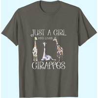 Just A Girl Who Loves Giraffes Men's T-Shirt in Black