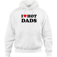 Hoodie I Love Hot Dads pour Unisexe en Vert Militaire — Sweats à capuche pour hommes