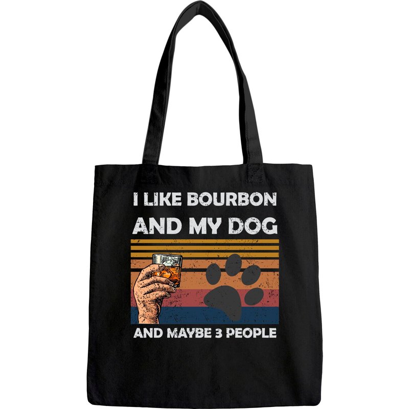 Sac fourre-tout Vintage J'aime le Bourbon Et Mon Chien Peut-être 3 Personnes — Sacs fourre-tout