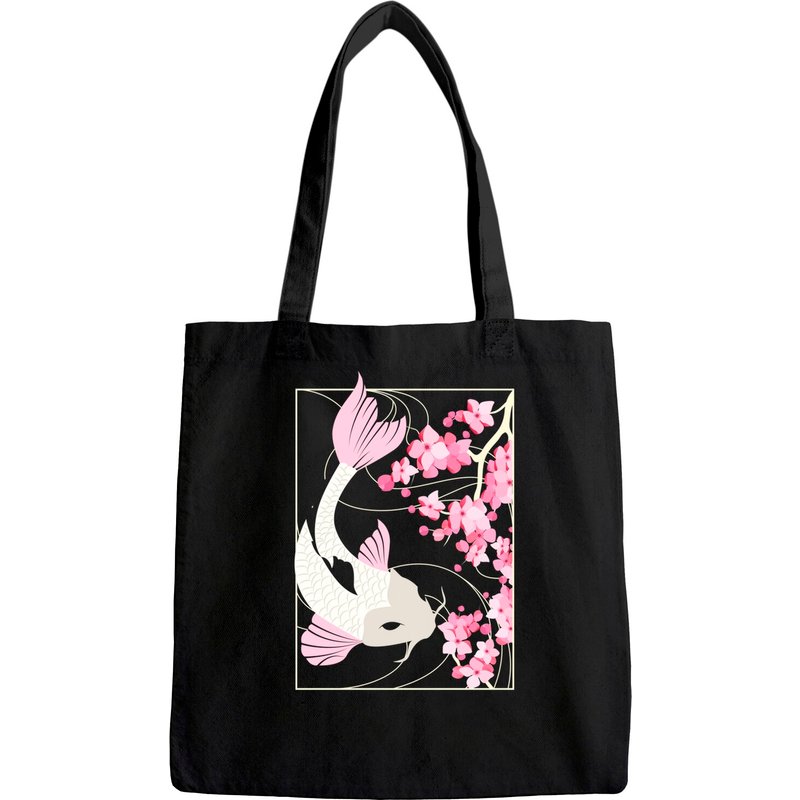 Tote Bag Koi Carp en Fleurs de Cerisier Vintage — Sacs fourre-tout