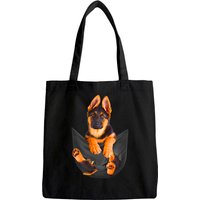 Pocket German Shepherd Puppy Dog Tote Bag