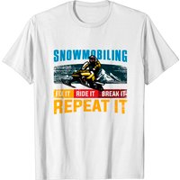 T-shirt Snowmobiling Fix It Ride It Break It Repeat It pour hommes — T-shirts pour hommes