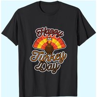 T-shirt Joyeuse Journée de la Dinde pour Hommes en Noir — T-shirts pour hommes