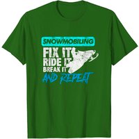 T-shirt Vintage Snowmobile Snowmobiling Gear Fix It Ride It
