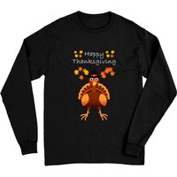 T-shirt à manches longues d'Action de grâce avec dinde pèlerine — T-shirts pour hommes