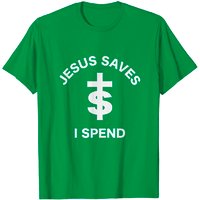 T-shirt Jésus Sauve Je Dépense pour Hommes en Noir — T-shirts pour hommes