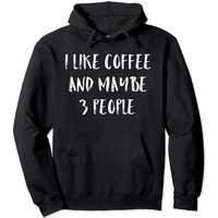 Hoodie J'aime le café et peut-être 3 personnes — Sweats à capuche pour hommes