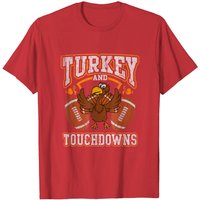 Thanksgiving Turkey and Touchdowns T-Shirt for Men