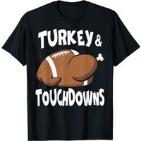 T-shirt Thanksgiving Football Turkey Et Touchdowns Pour Hommes — T-shirts pour hommes