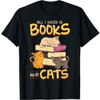 Books And Cats Cat Mom T-Shirt for Men — Mens T Shirts