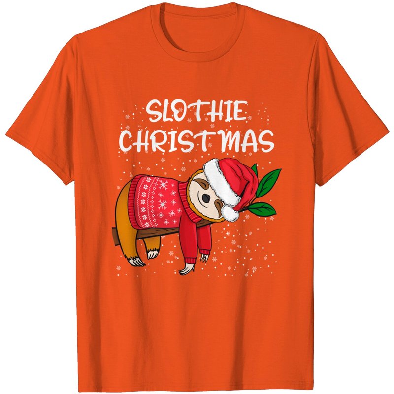 T-shirt de Noël Slothie pour hommes en noir