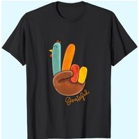 T-shirt pour hommes Peace Love Turkey Grateful Turkey Hand Sign — T-shirts pour hommes