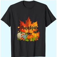 T-shirt d'Action de Grâce Automnal avec Feuilles d'Érable pour Hommes